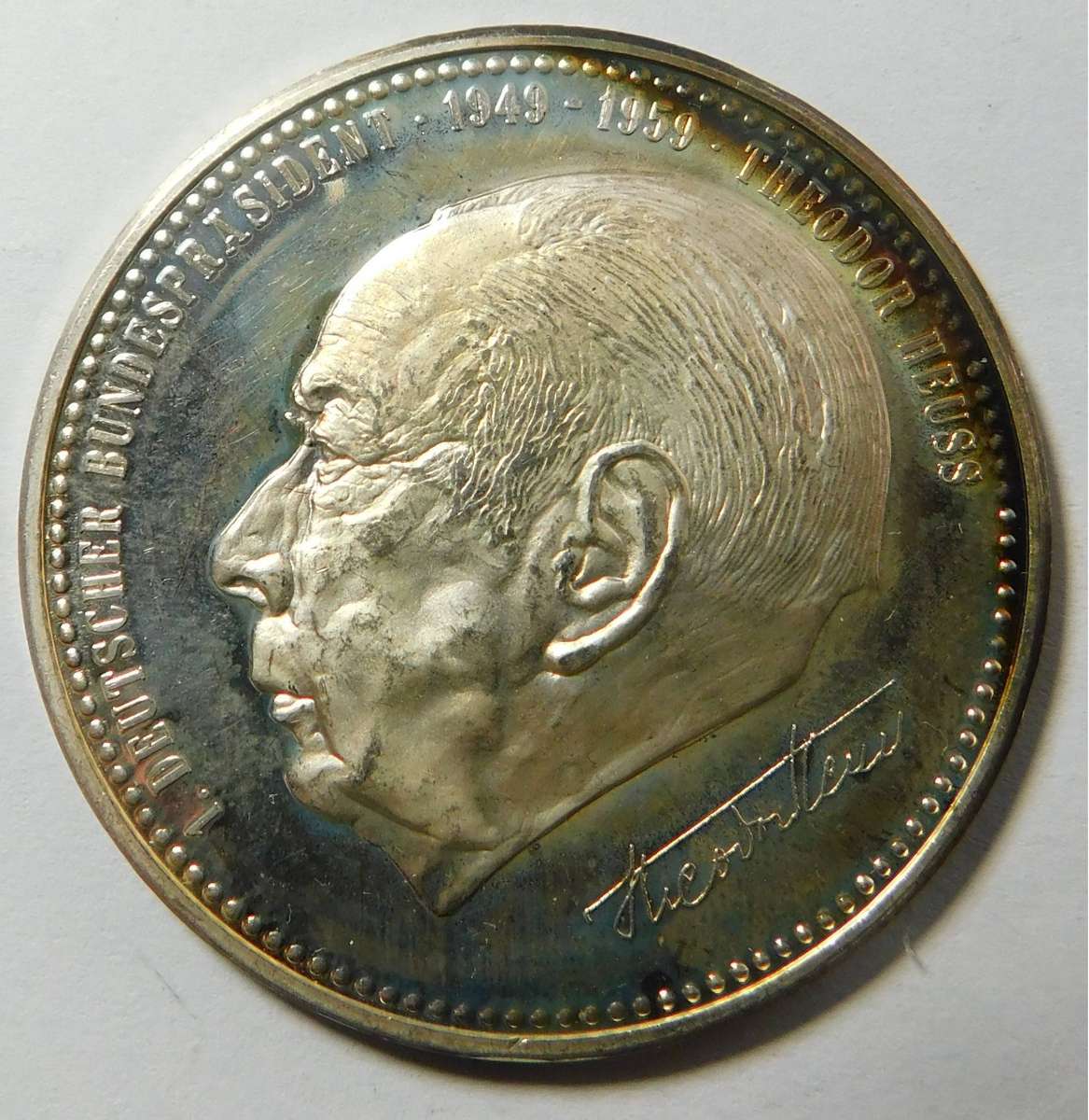Germany: .999 Silver Medal, Theodore Heuss