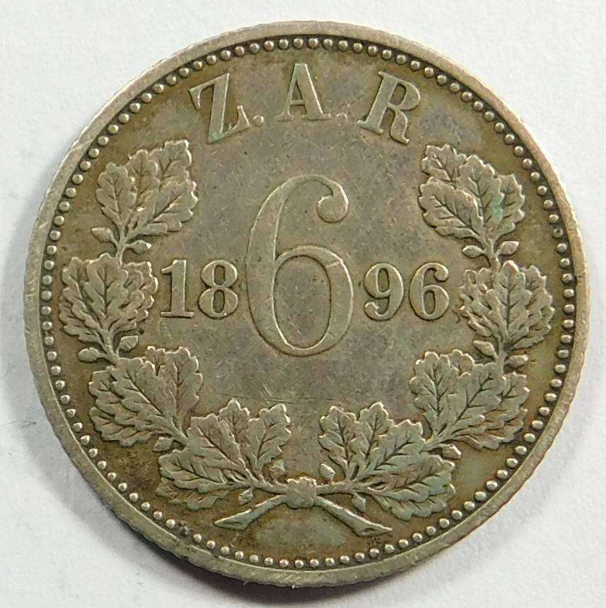 Paul Kruger ZAR Sixpence 1896