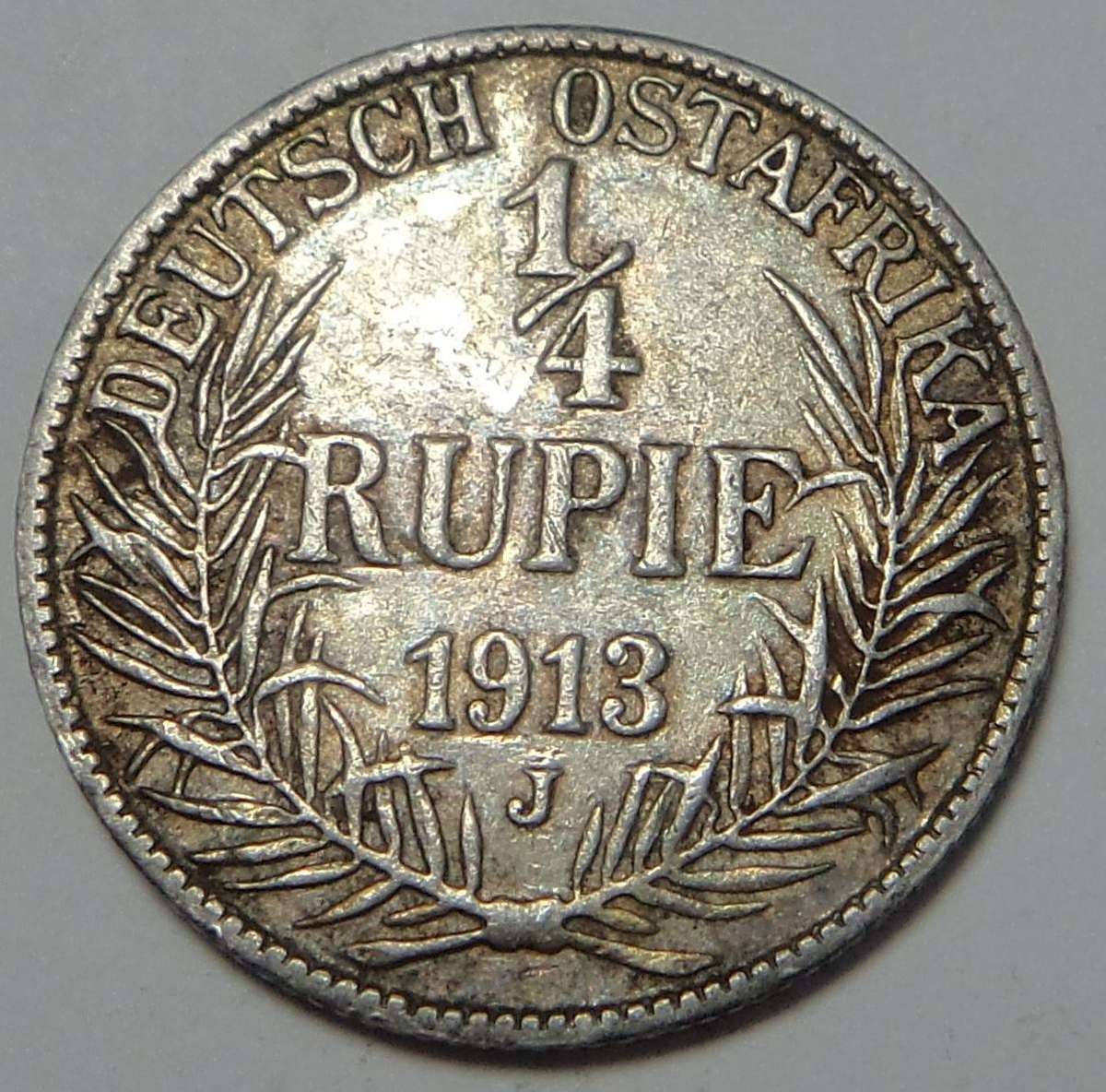 German East Africa ¼ Rupie 1913 (J)