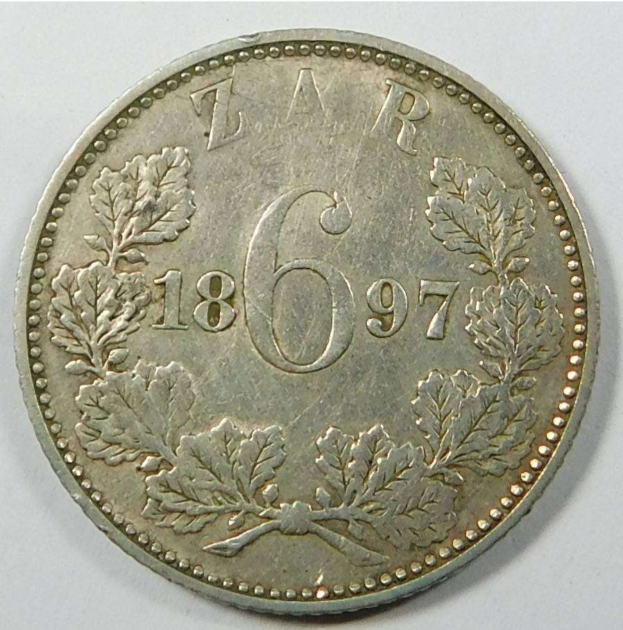 Paul Kruger ZAR Sixpence 1897