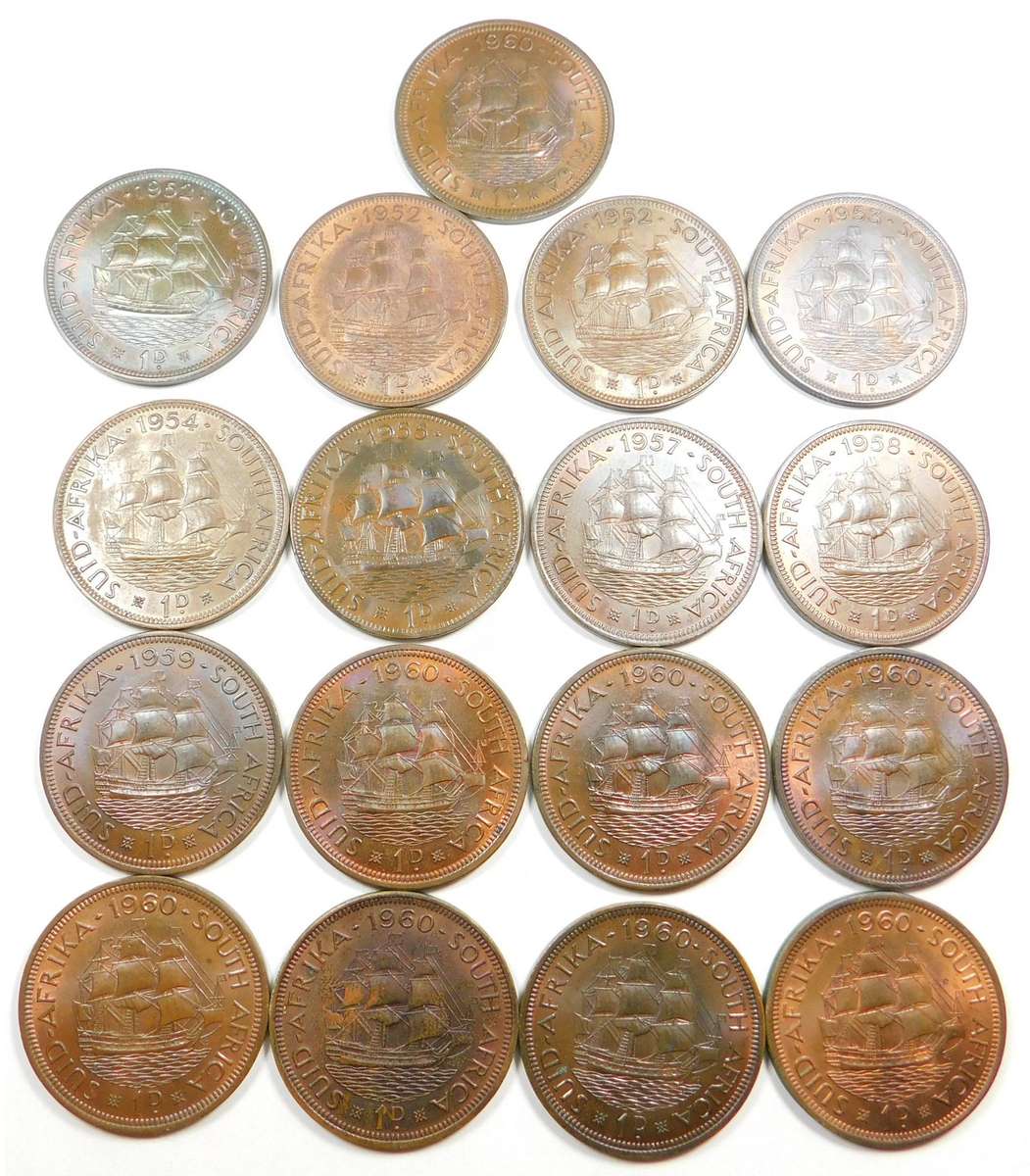 Union of S.A.: 17 x Pennies (1952-1960)