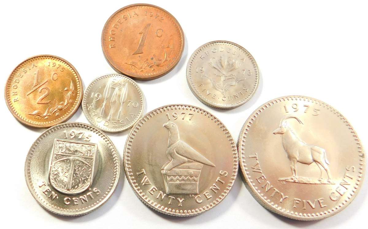 Rhodesia: Complete Type Set 1970s: 1/2c to 25c