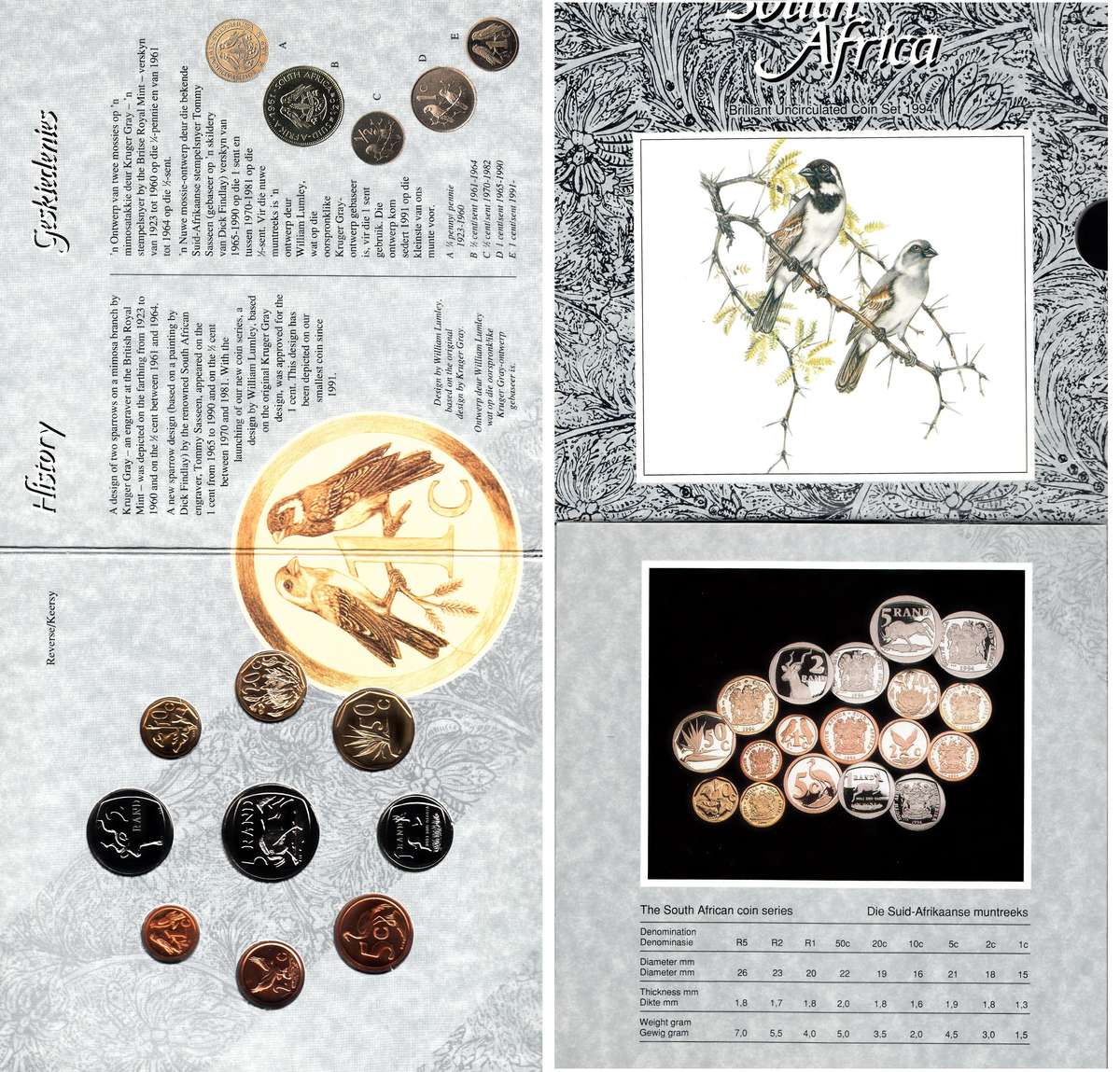 RSA Brilliant Uncirculated Set of 1994 (2 available)