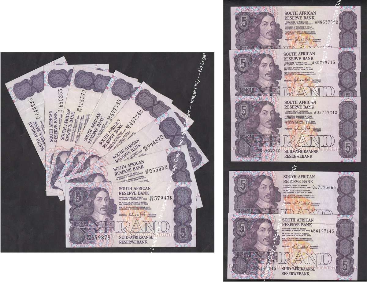 Collection of De Kock & Stals R5 notes