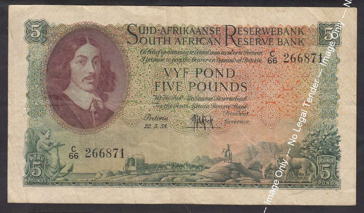 Union of SA Five Pounds of 22.5.1958
