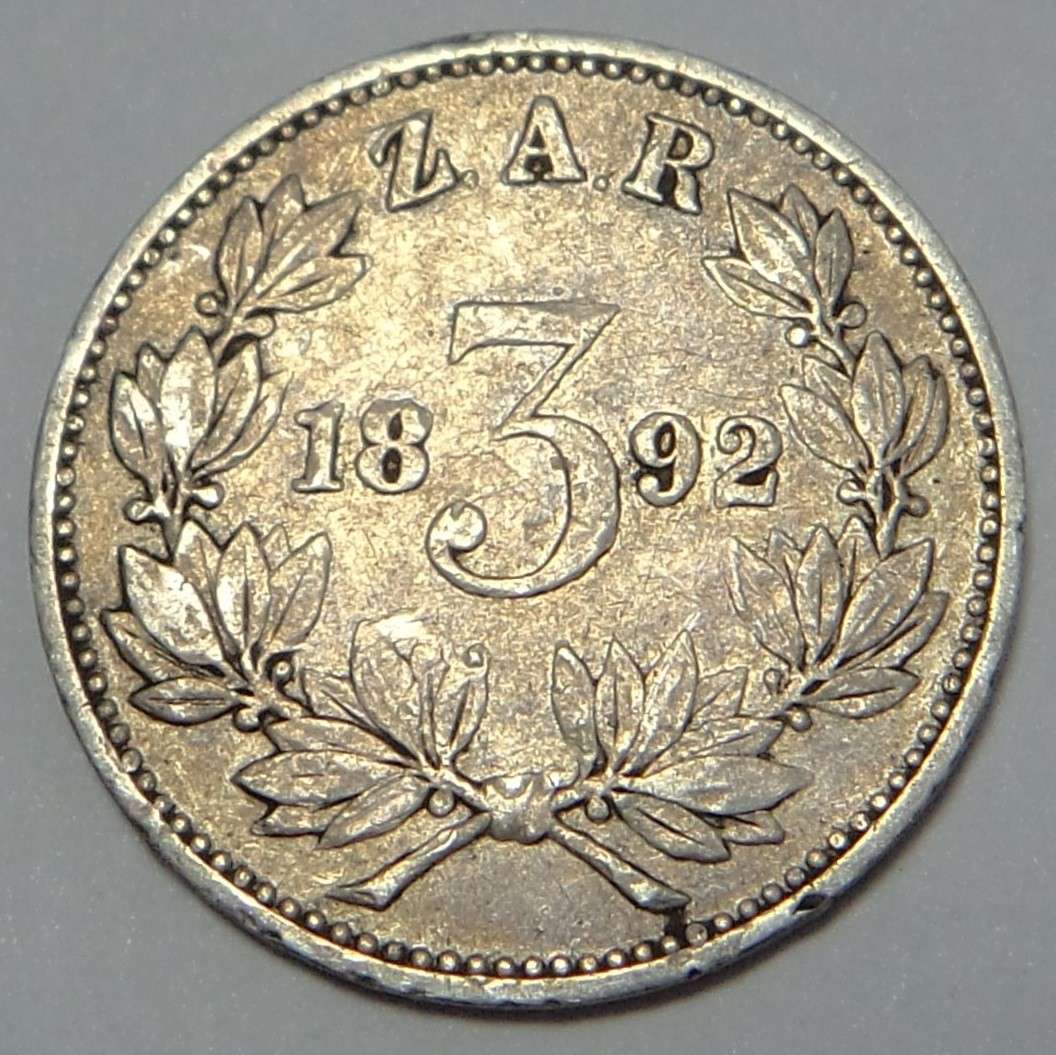 Paul Kruger ZAR Tickey of 1892 (First Year of Issue)