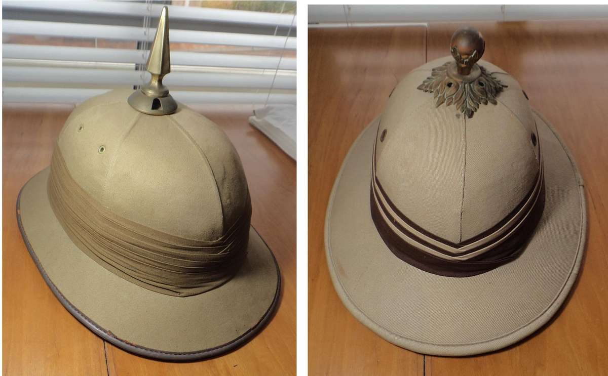 Two Vintage Military Pith Helmets