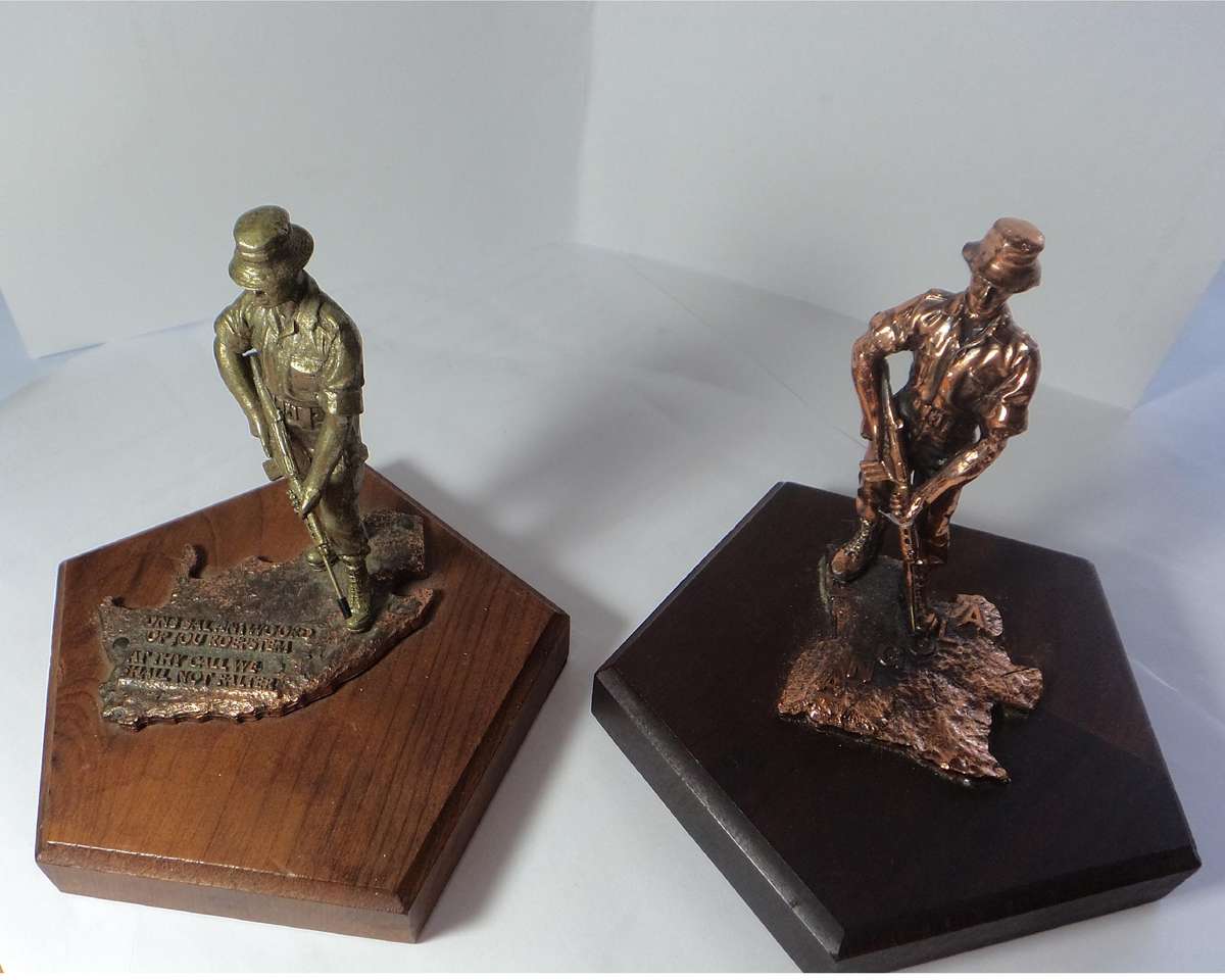 Two SADF Troepie Commemorative Figurines