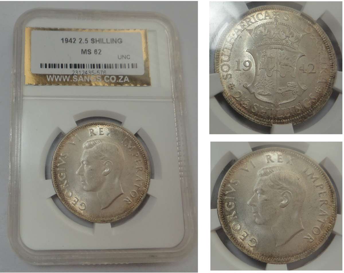 Union of SA: Half-crown 1942: Sangs MS 62