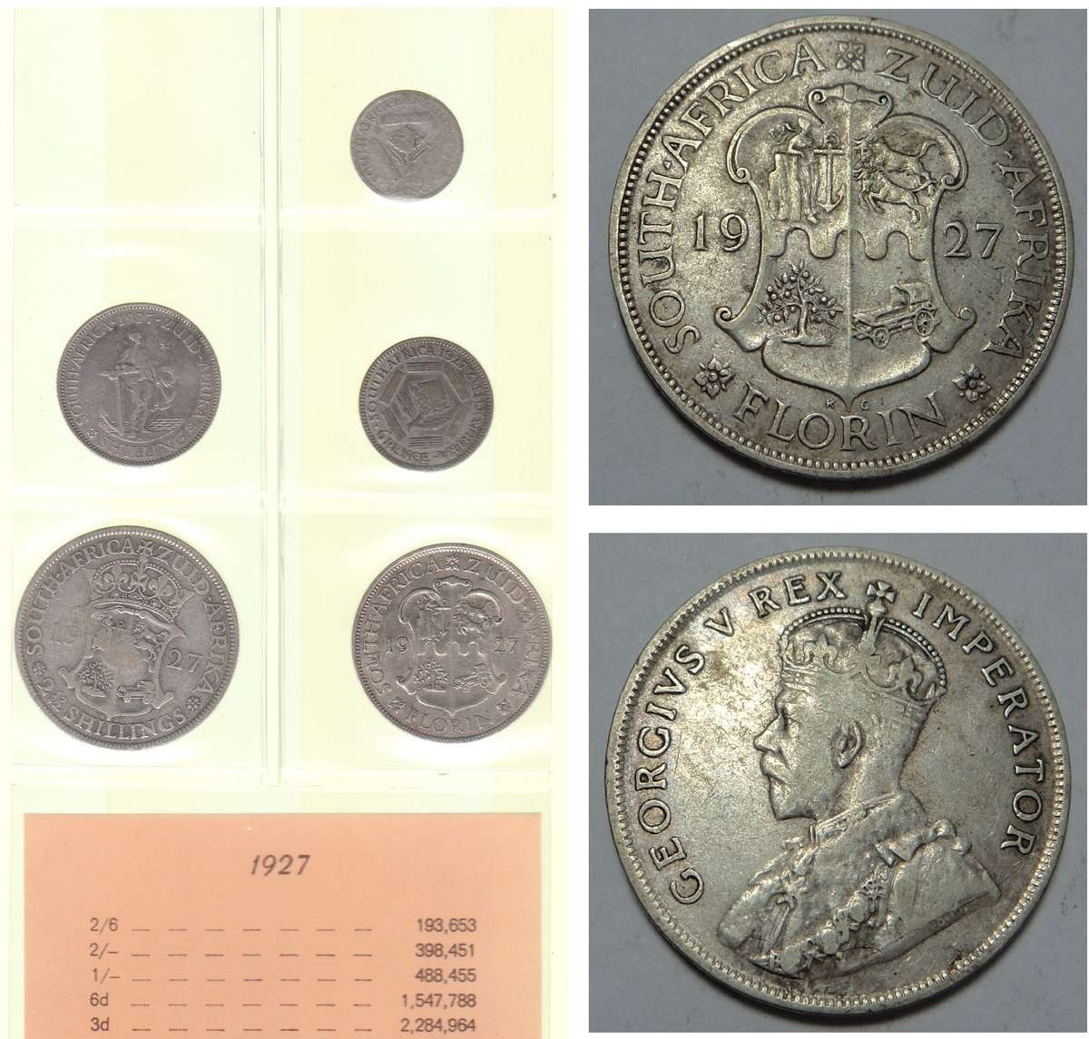 SA Union: Silver Coin Set of 1927