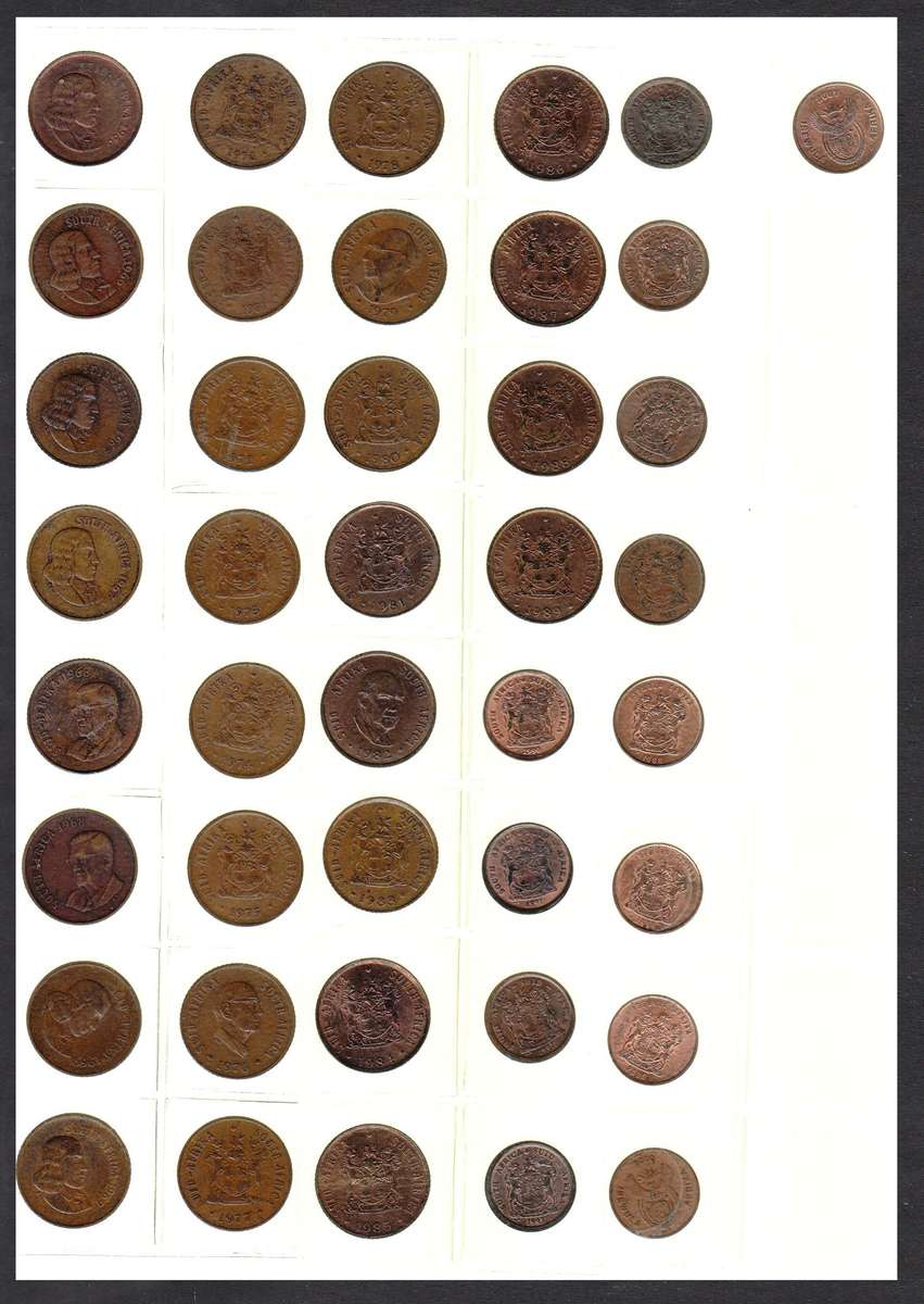 RSA 1 Cent Collection (Complete 1966 to 2001)