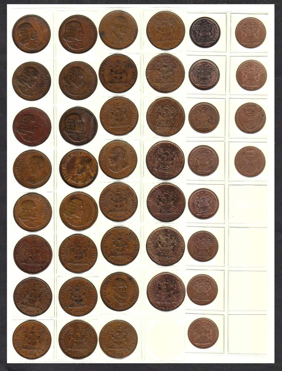 RSA 2 Cent Collection (Complete 1965 to 2001)