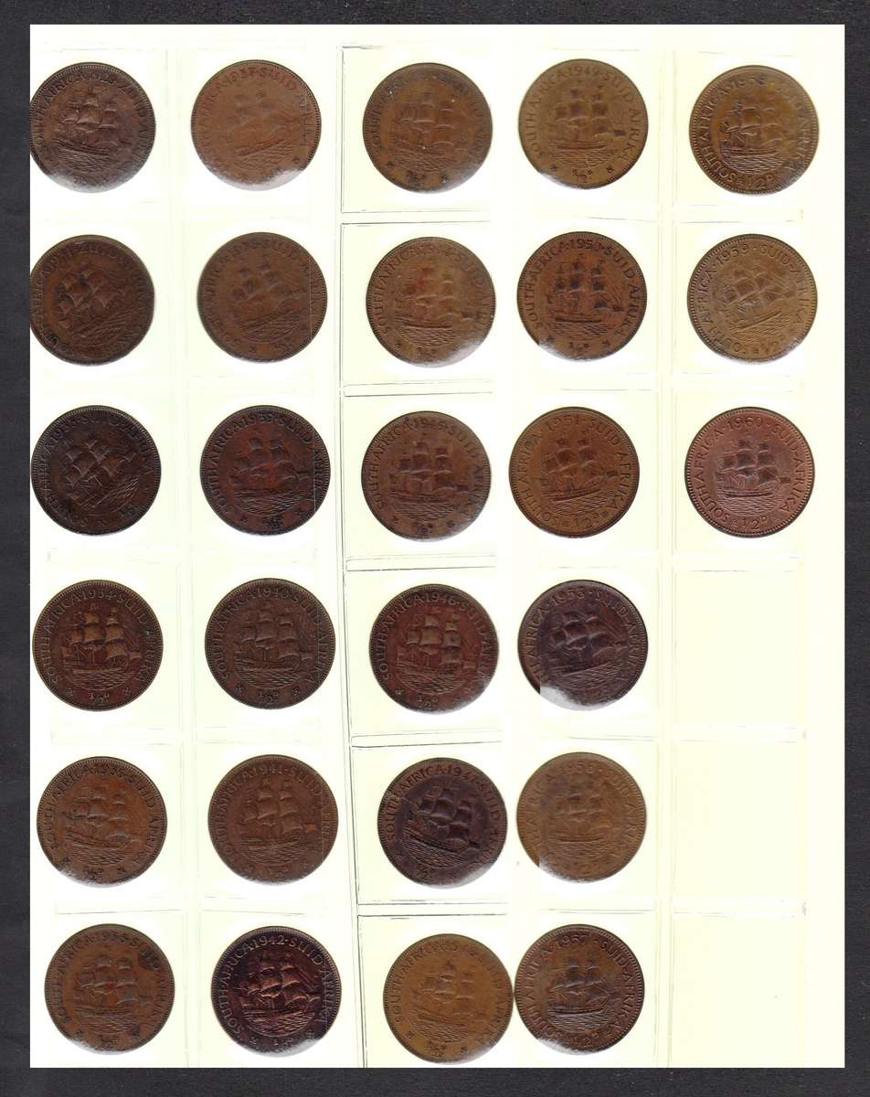 Union of SA Half Penny Collection from 1929 onwards