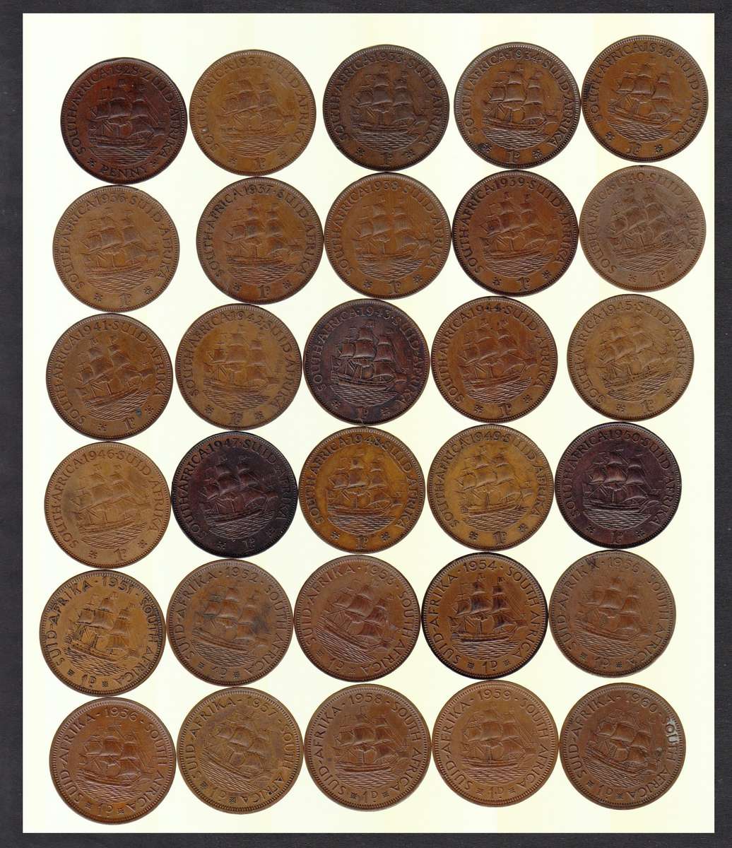 Union of SA Penny Collection from 1928 onwards