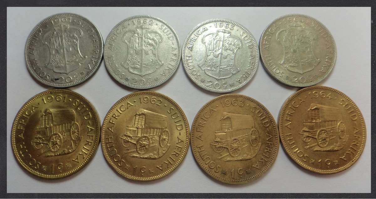 1st Decimal series: Complete Sets of 1c & silver 20c pieces