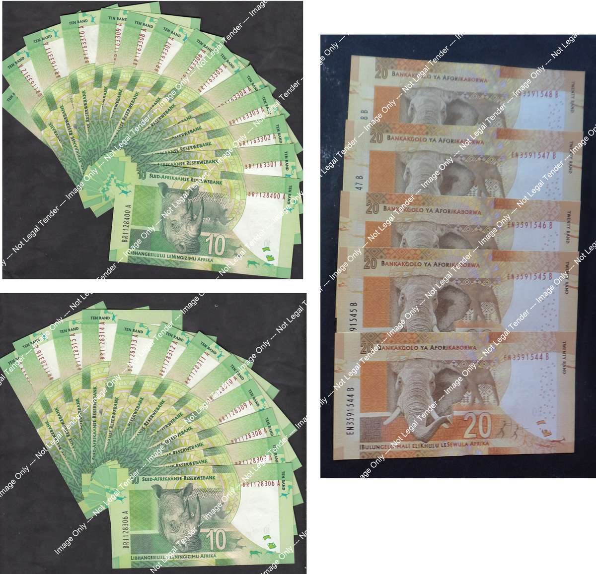 Gill Marcus Set of R10 & R20 notes in Serial Number Order