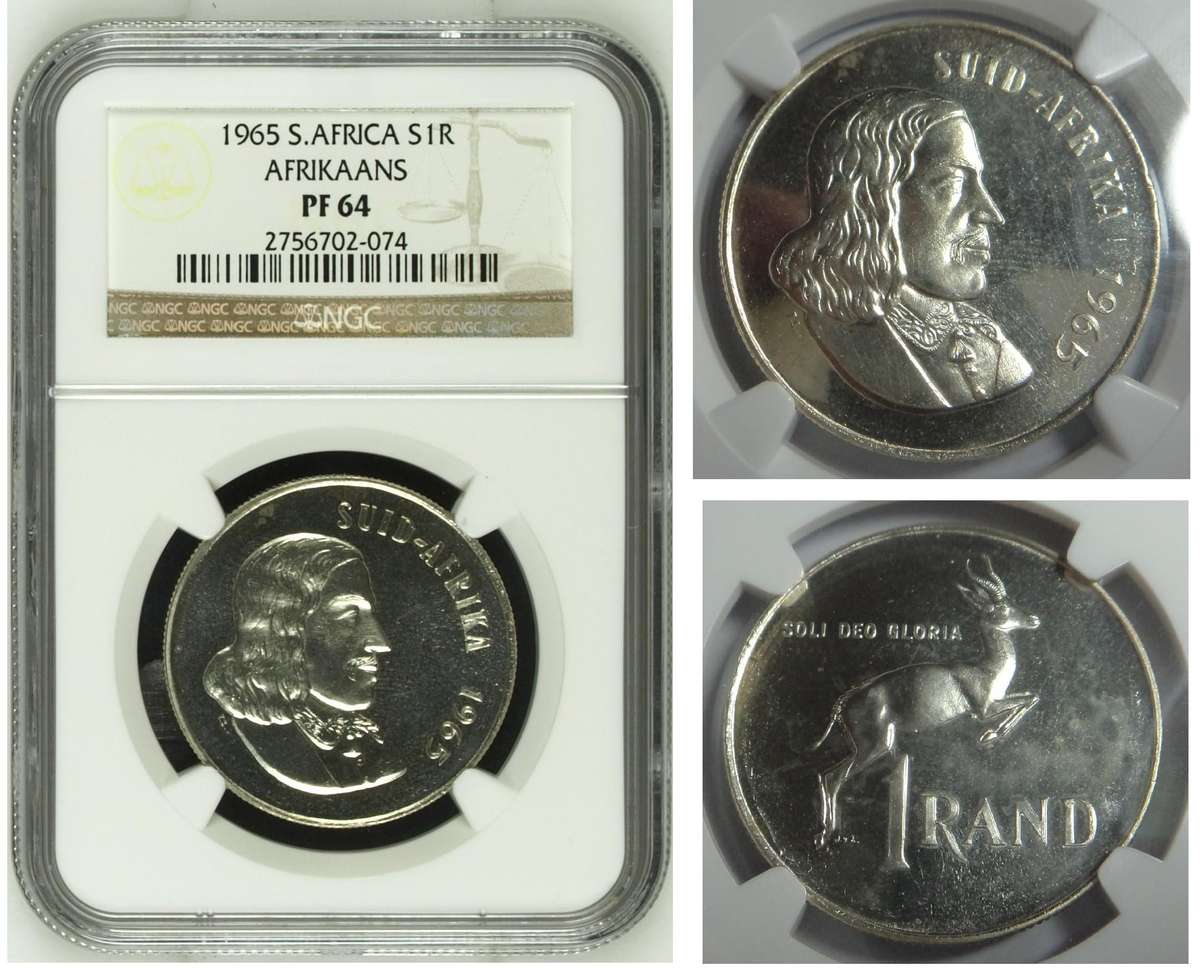 RSA: The Scarce AFRIKAANS R1 of 1965: NGC PF64