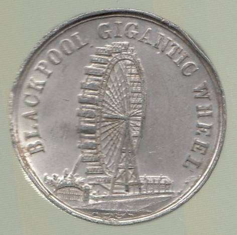 Blackpool Gigantic Wheel Advertising Token 1896