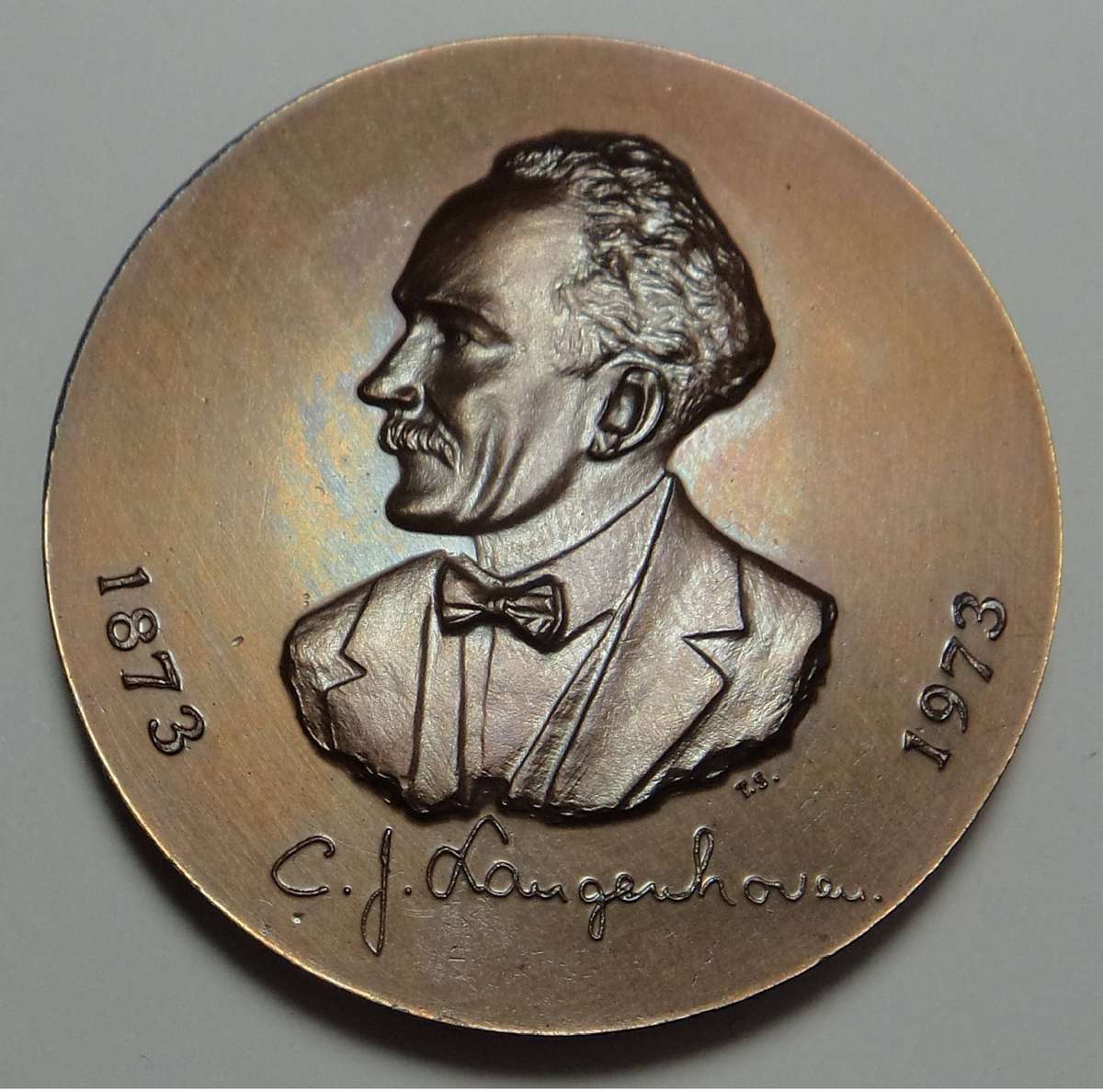 CJ Langenhoven Bronze Medal 1873-1973 (Laidlaw # 0535)