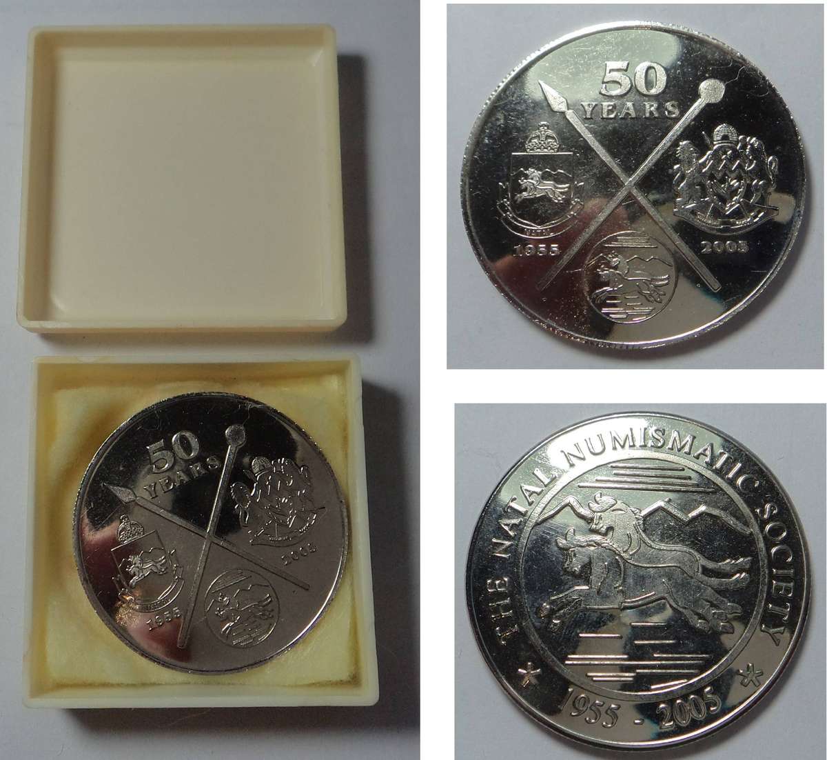 Natal Numismatic Society Medal 50 Years 1955-2005