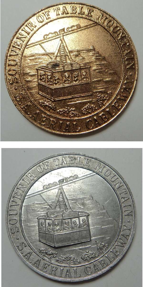 Table Mountain Cable Car Advertising Token Pair (3 pairs available)