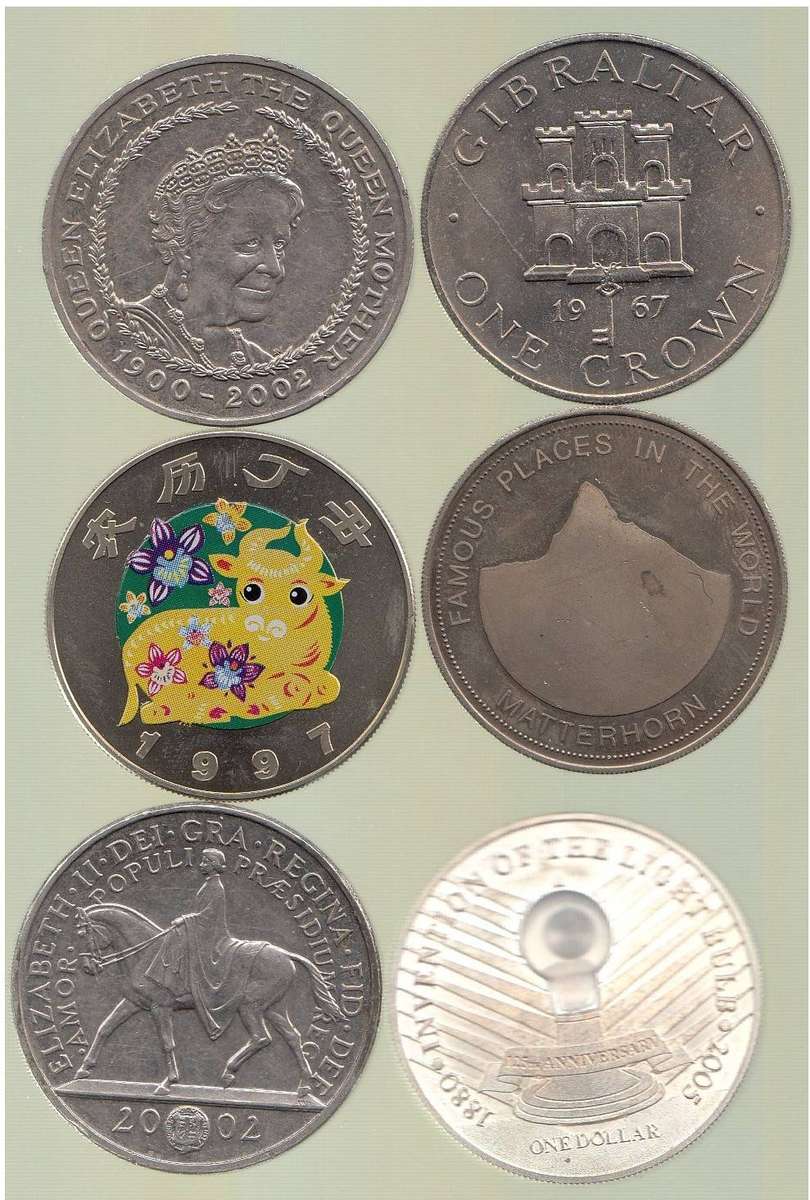Six Crown-Size Coins of the World