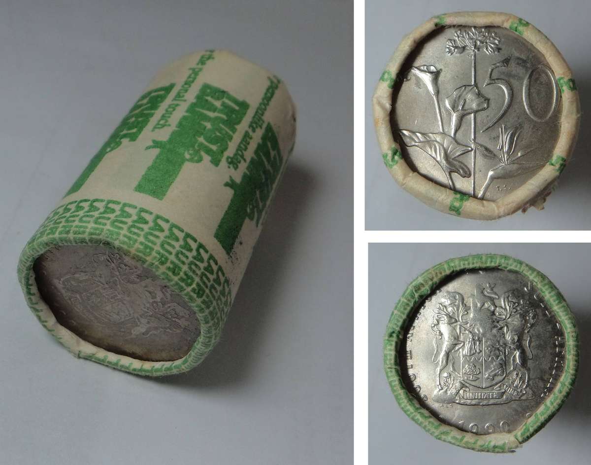 Trust Bank South Africa Roll of 50c Coins of 1990