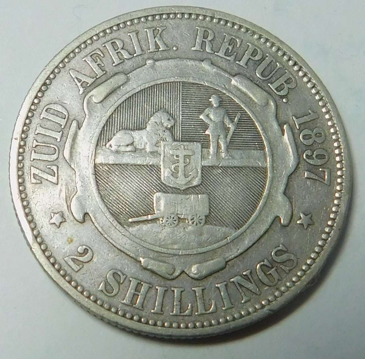 1897 Paul Kruger ZAR 2-Shillings