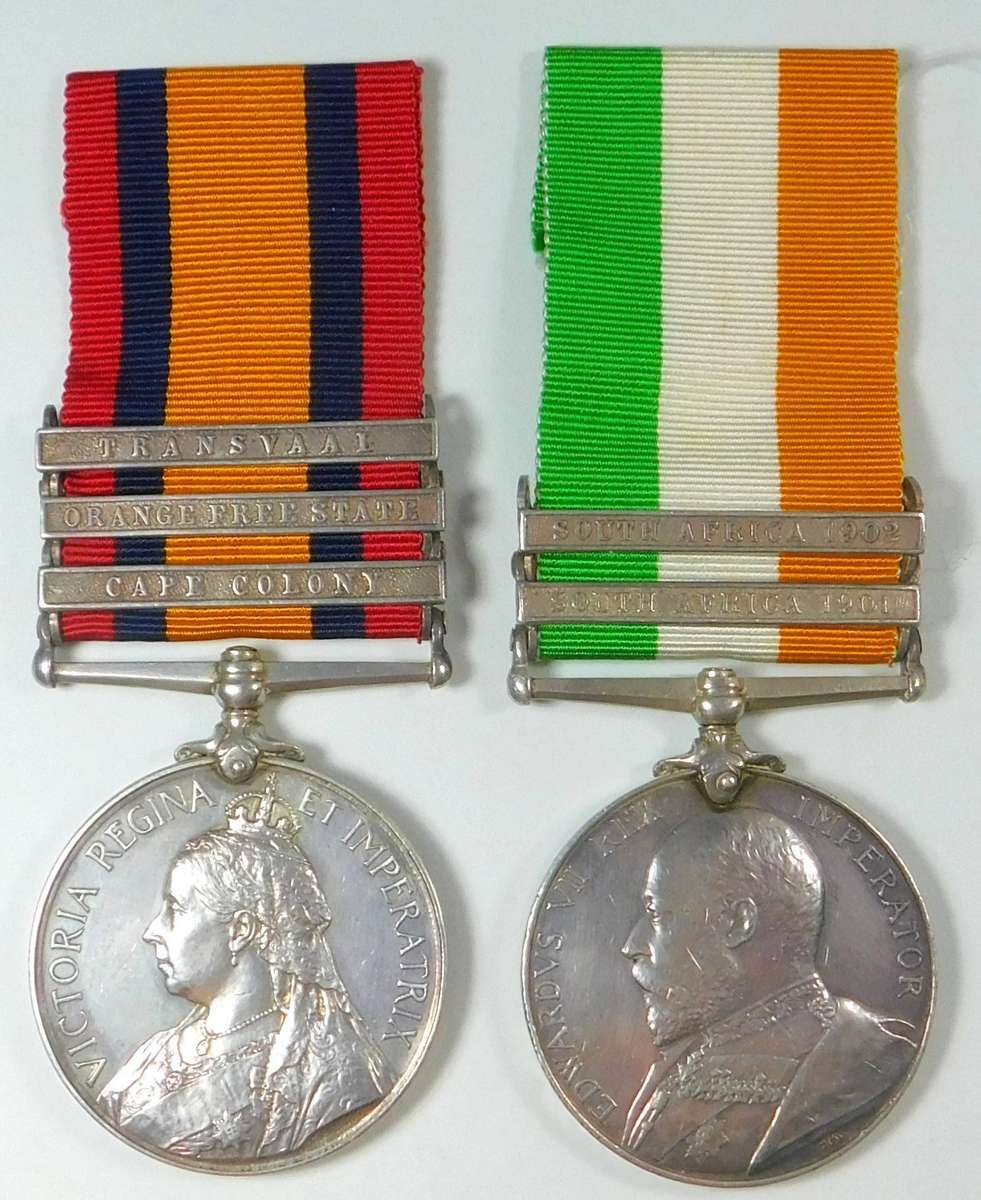 Queen's & King's Medals to 4115 Pte. W. Martin K.O. Scot Bord.