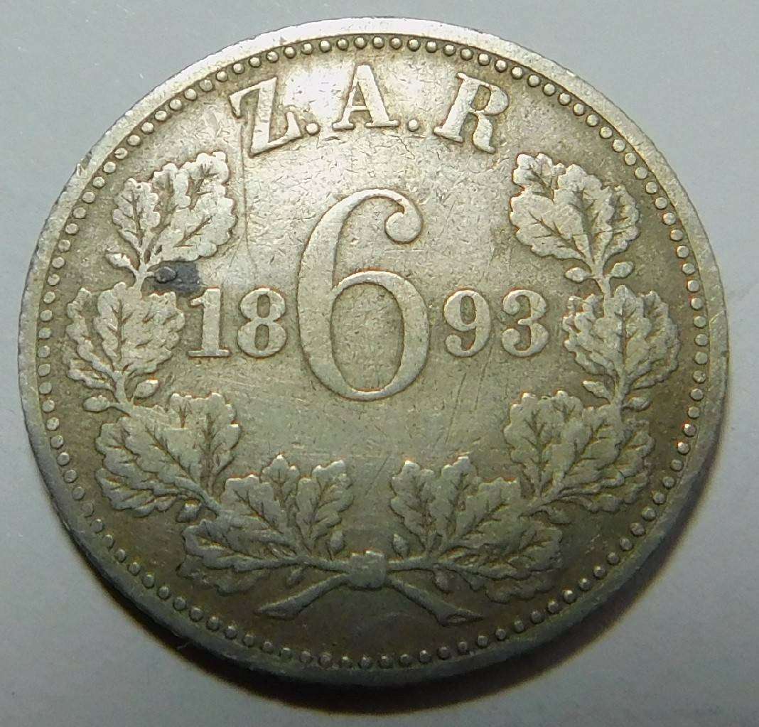 Paul Kruger ZAR Sixpence (6d) of 1893