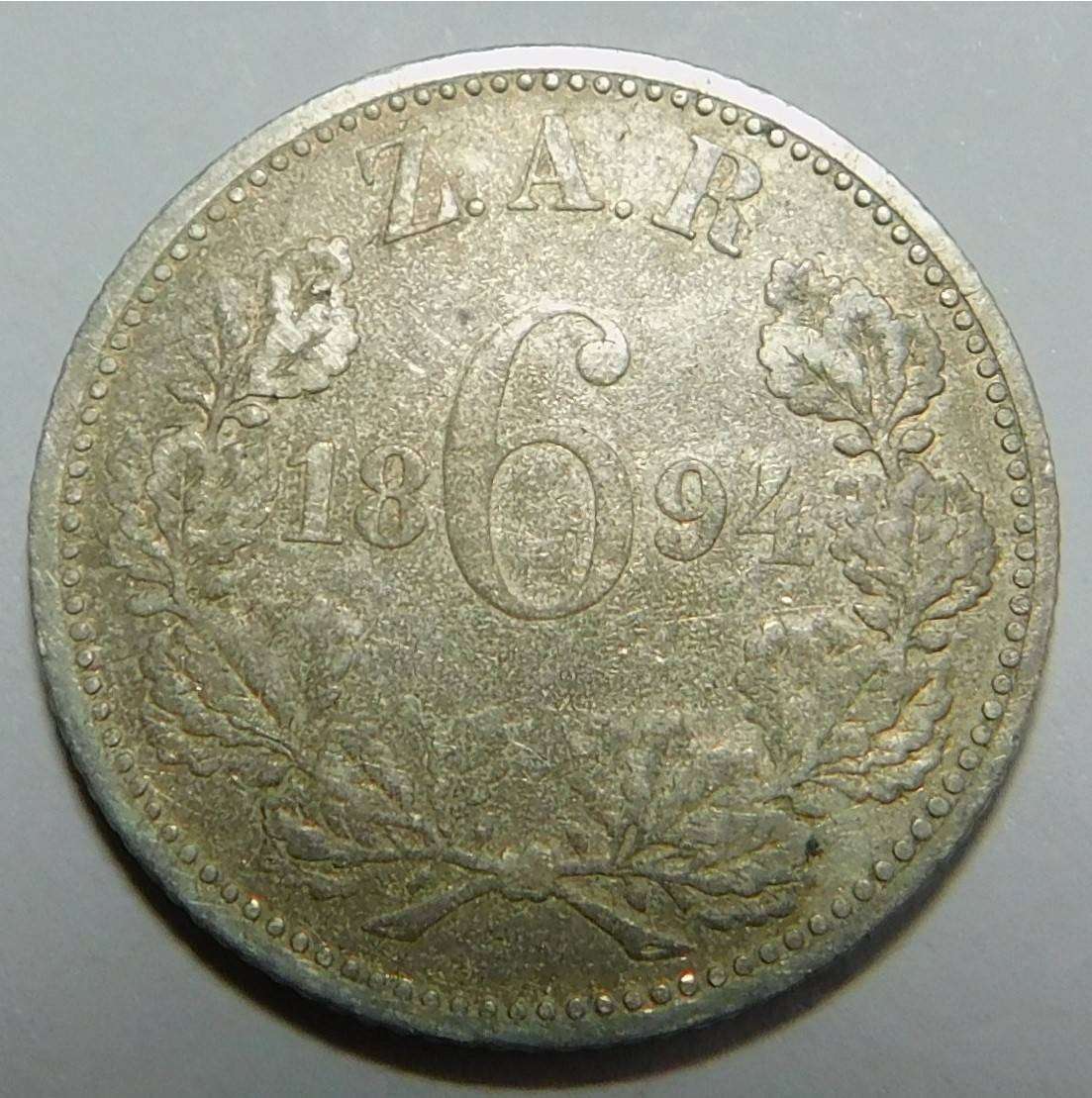 Paul Kruger ZAR Sixpence (6d) of 1894