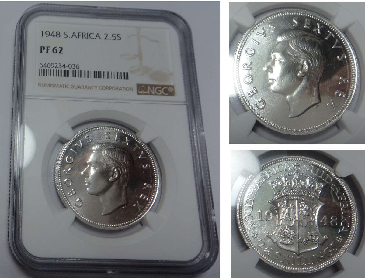 Union of SA Half-Crown 1948: NGC PF62
