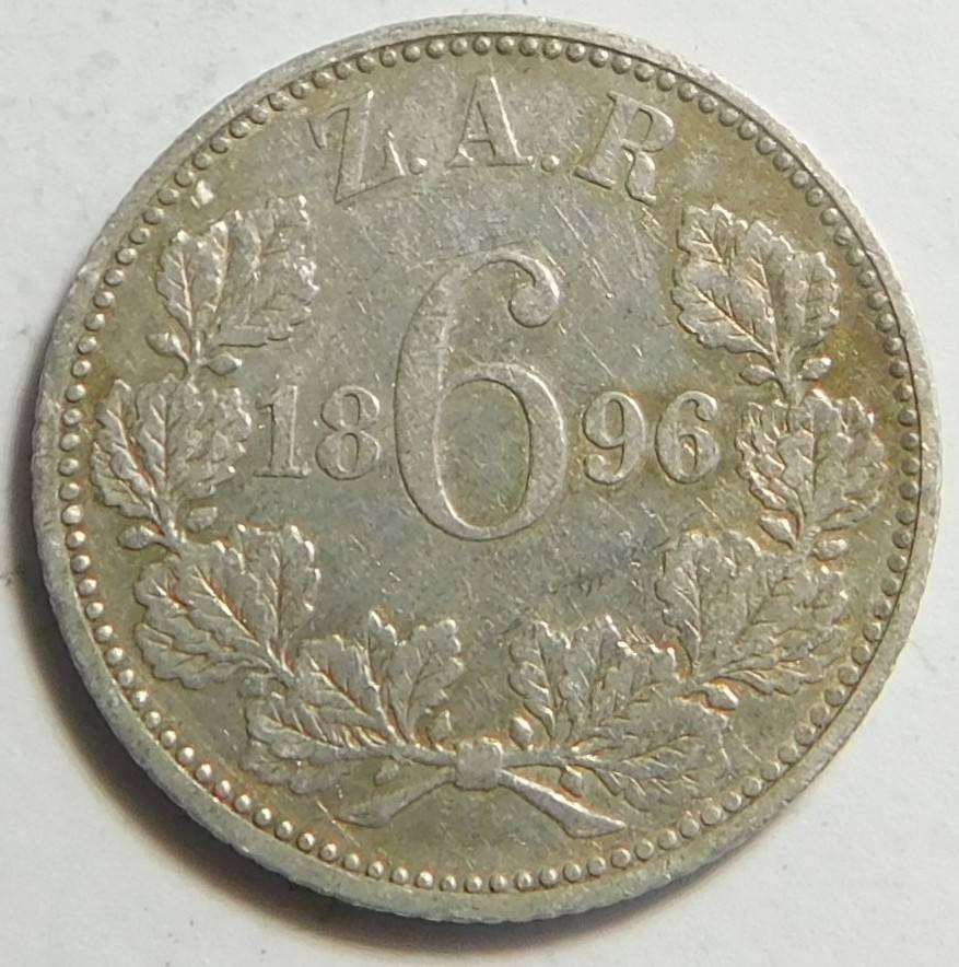 Paul Kruger ZAR Sixpence 1896