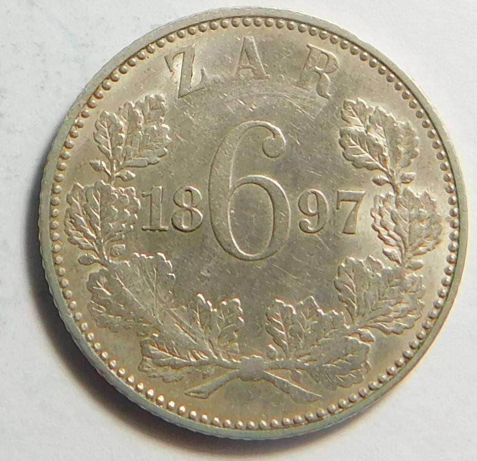 Paul Kruger ZAR Sixpence 1897