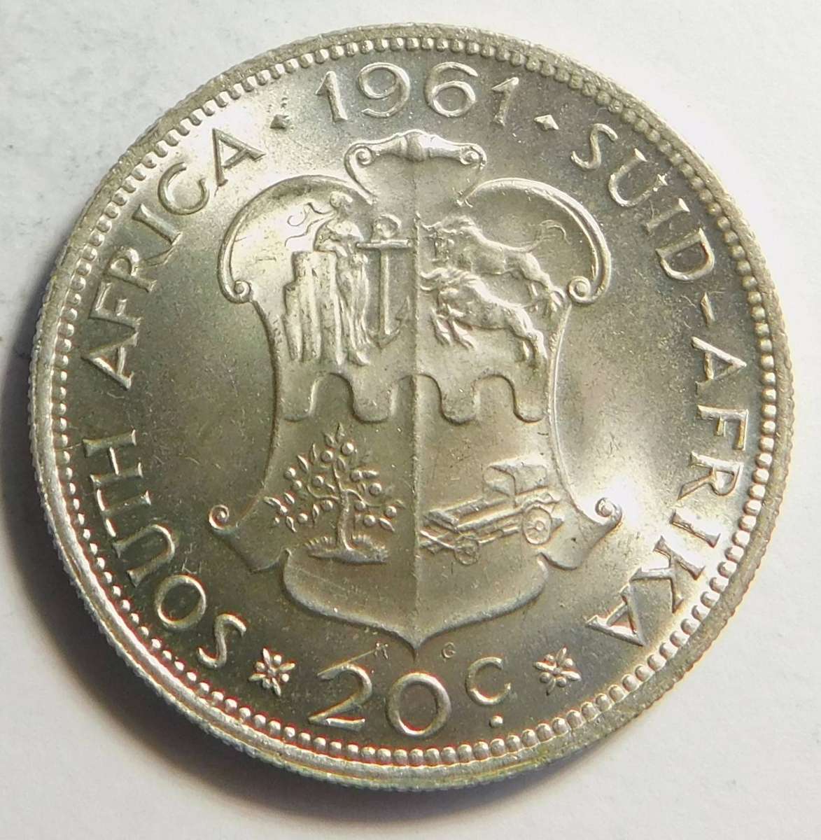 Rep. of SA: Silver 20c 1961 (2 available)