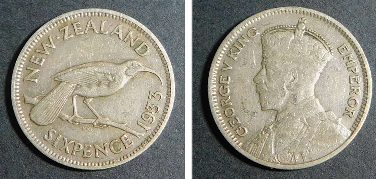 New Zealand: Silver 6-Pence 1933