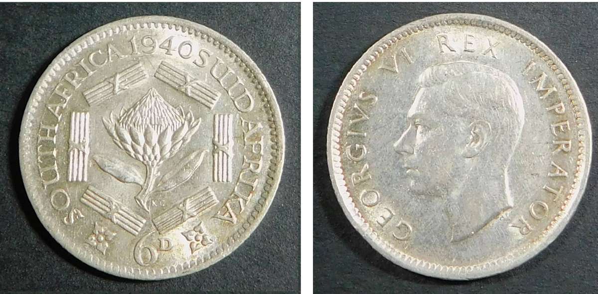 Union of SA: Silver 6-Pence 1940 (aUNC)