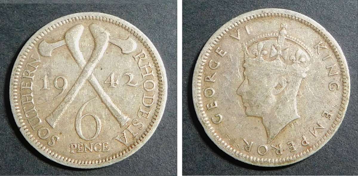 Rhodesia: Silver 6-Pence 1942