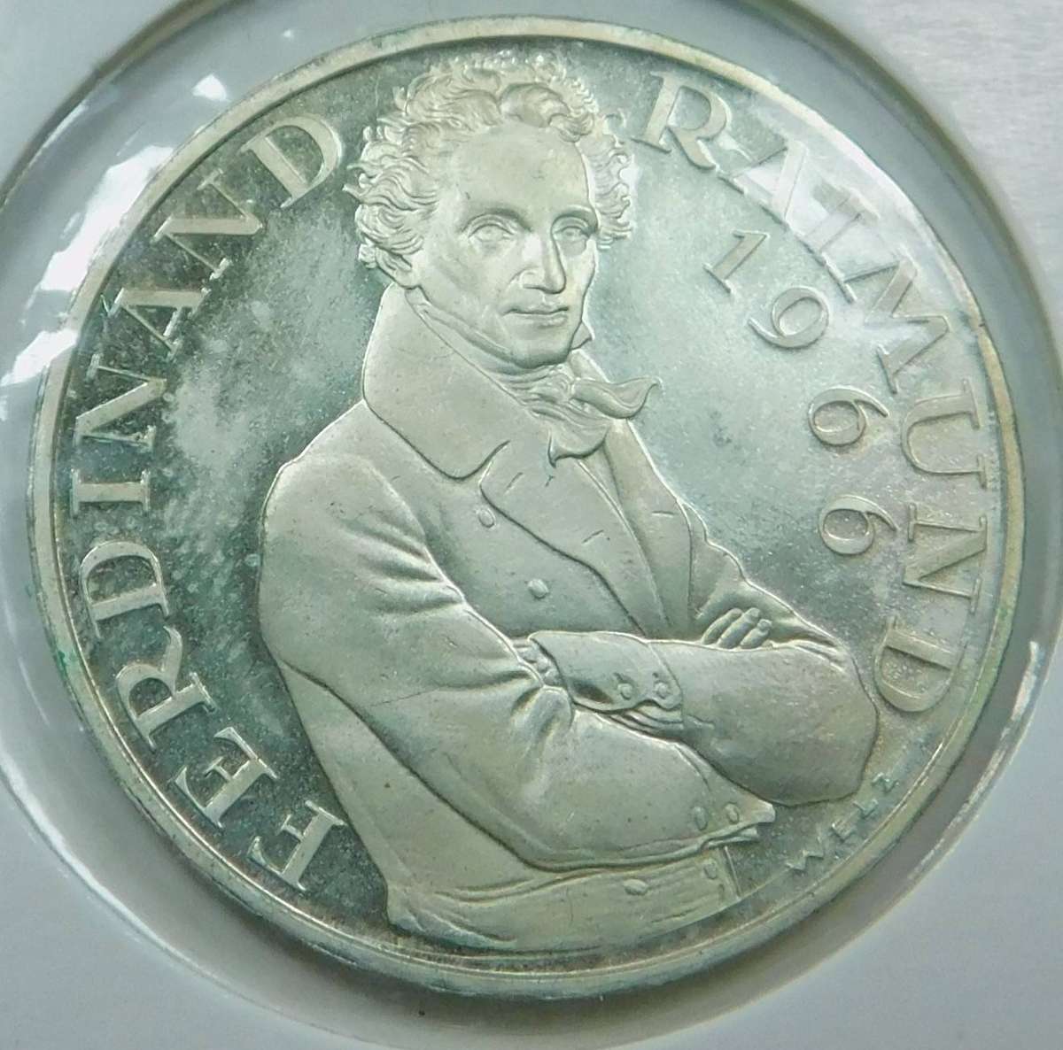 Austria: Silver 25-Schilling 1966 (Ferdinand Raimund) PROOF