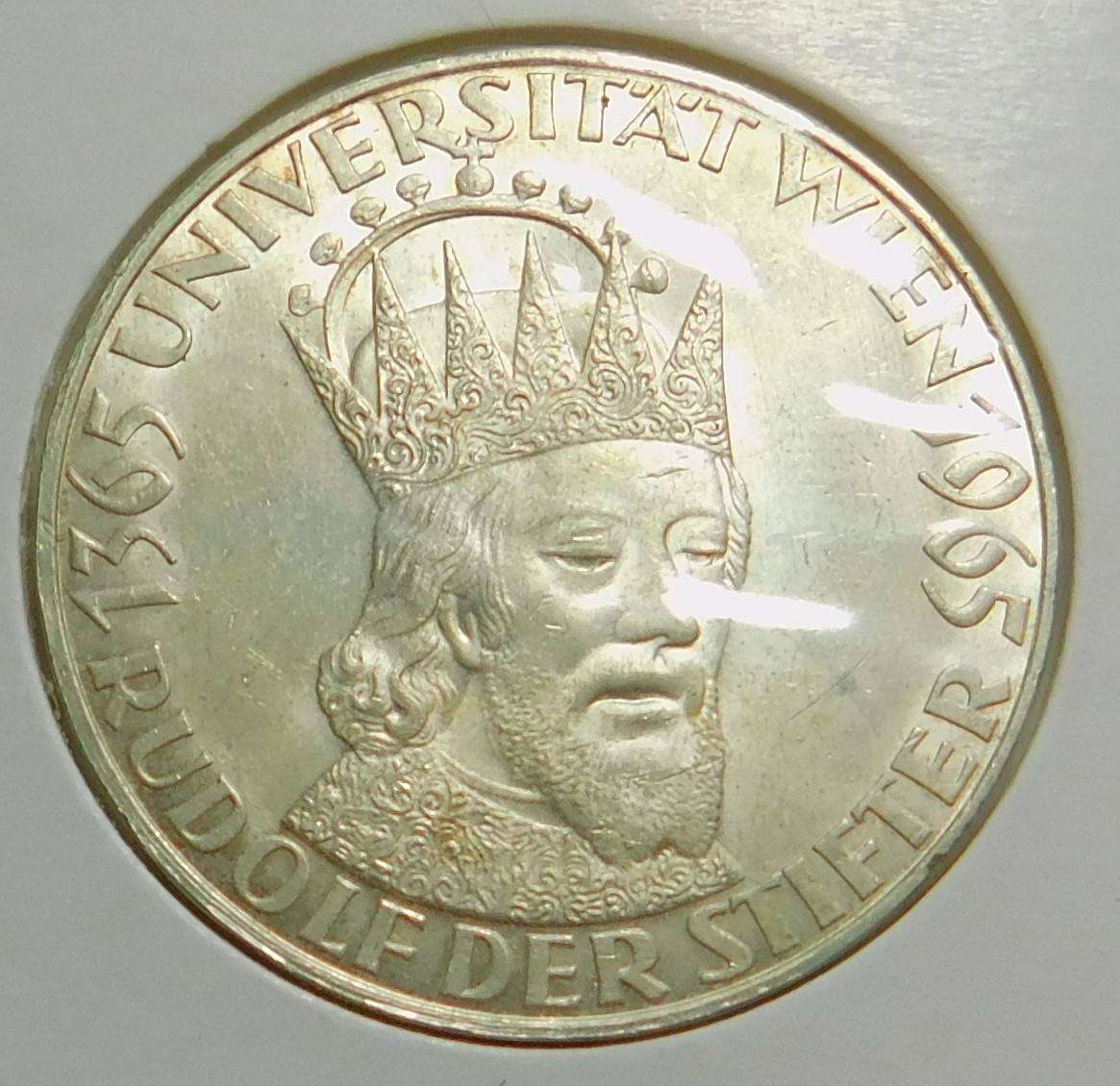Austria: Silver 50-Schillings 1965 (Rudolf Der Stifter)