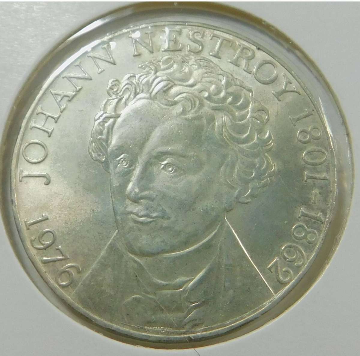 Austria: Silver 100-Schilling 1976 (Johann Nestroy)