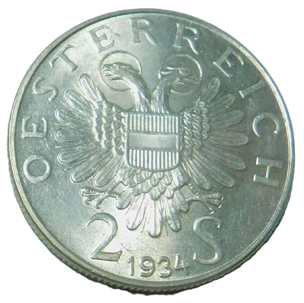Austria Silver 2-Schilling 1934 (Engelbert Dollfuss)