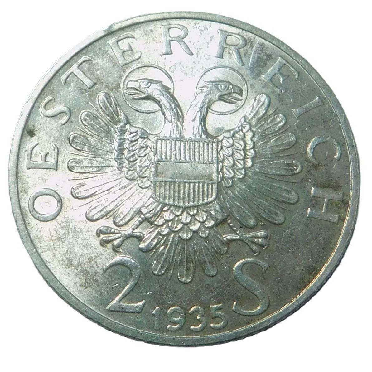 Austria Silver 2-Schilling 1935 (Karl Lueger)