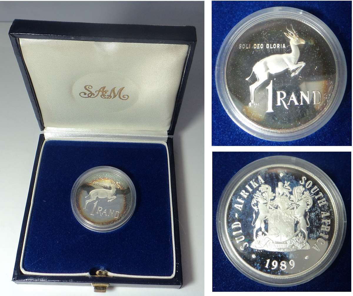 1989 Boxed Proof Silver R1 (Springbok)