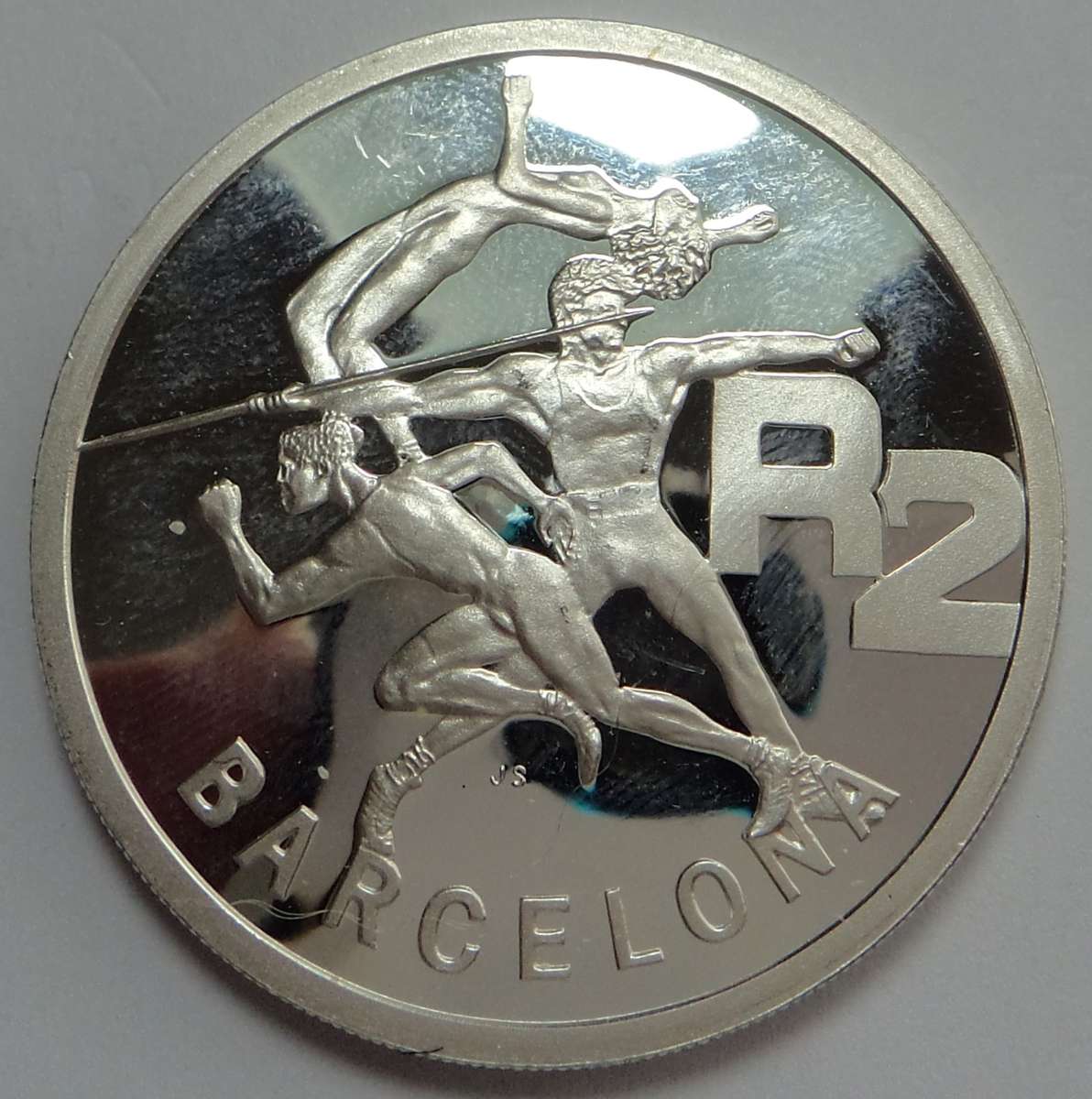 South African Proof Silver R2 Crown 1992 (Barcelona Olympics)