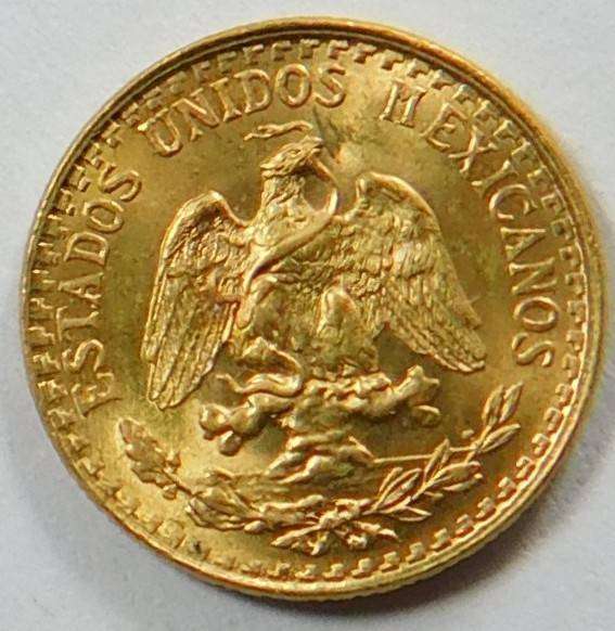 Mexico: GOLD 2-Pesos dated 1945