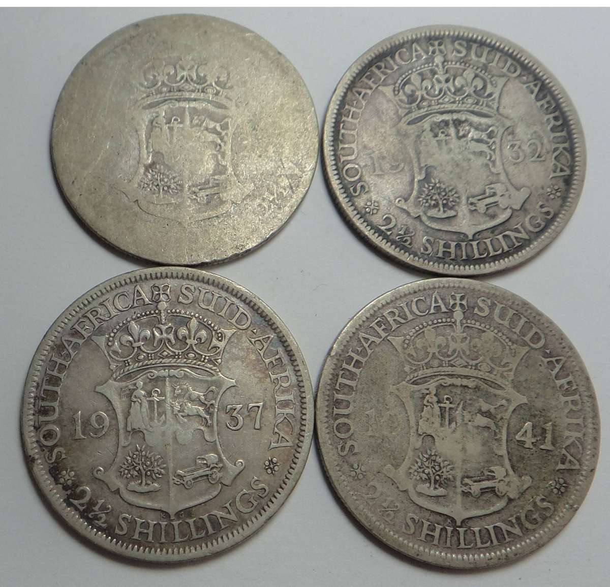 Union of South Africa: Four Silver Half Crowns
