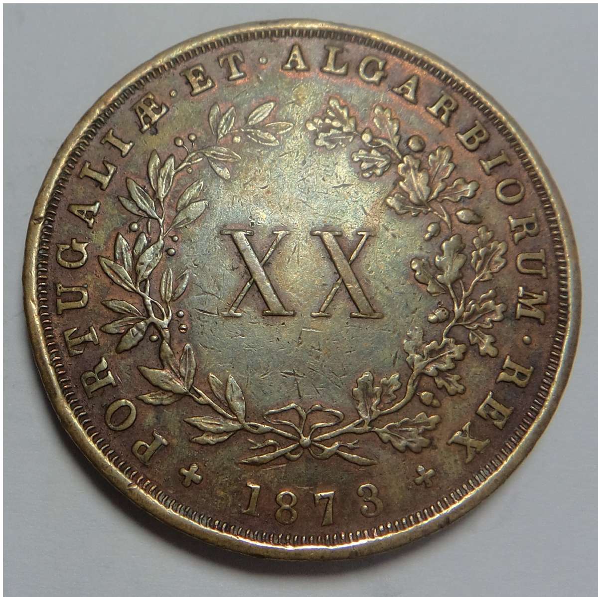 Portugal 20 Reis of 1873 (Higher grade)