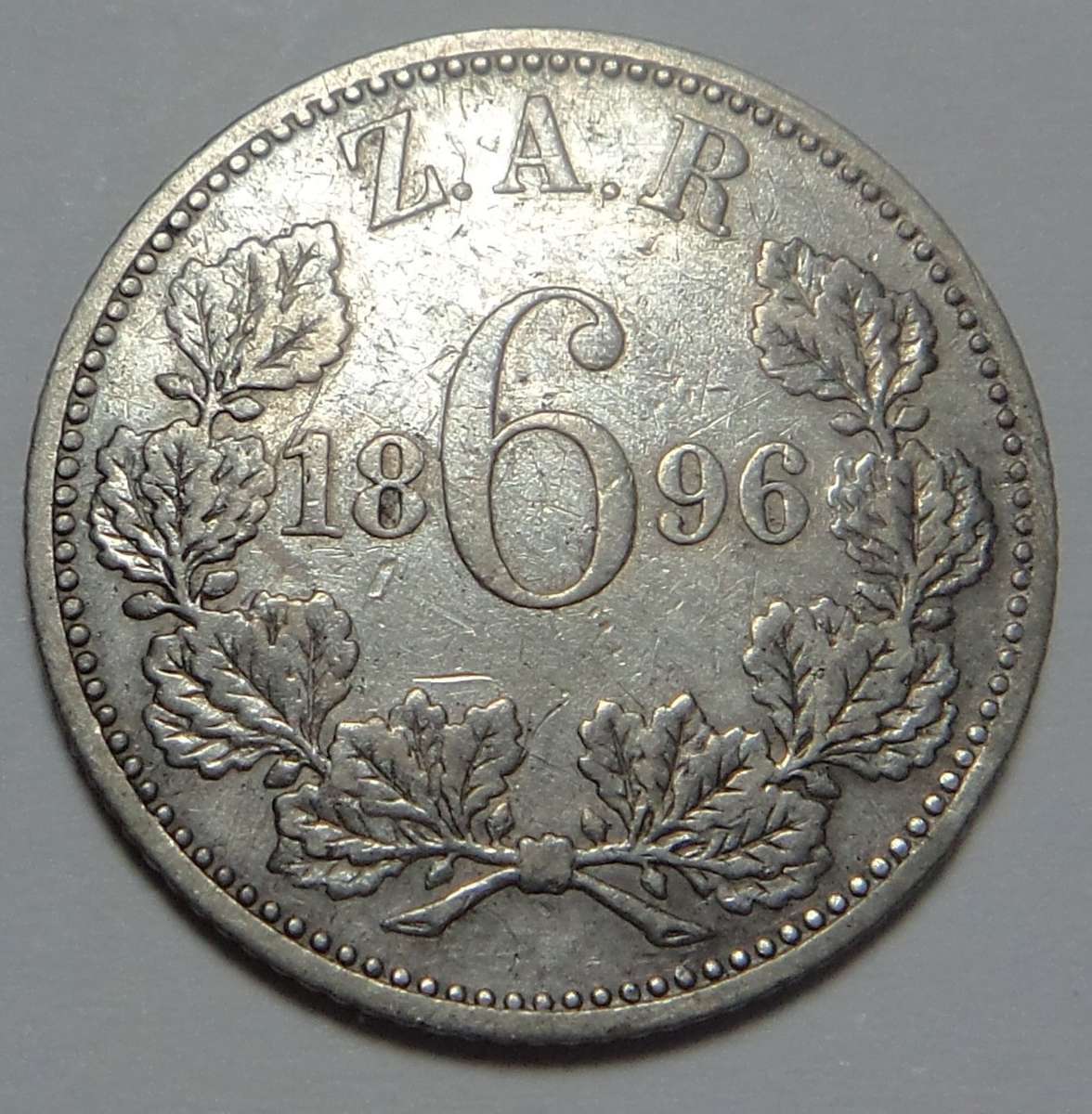 Paul Kruger ZAR Sixpence of 1896