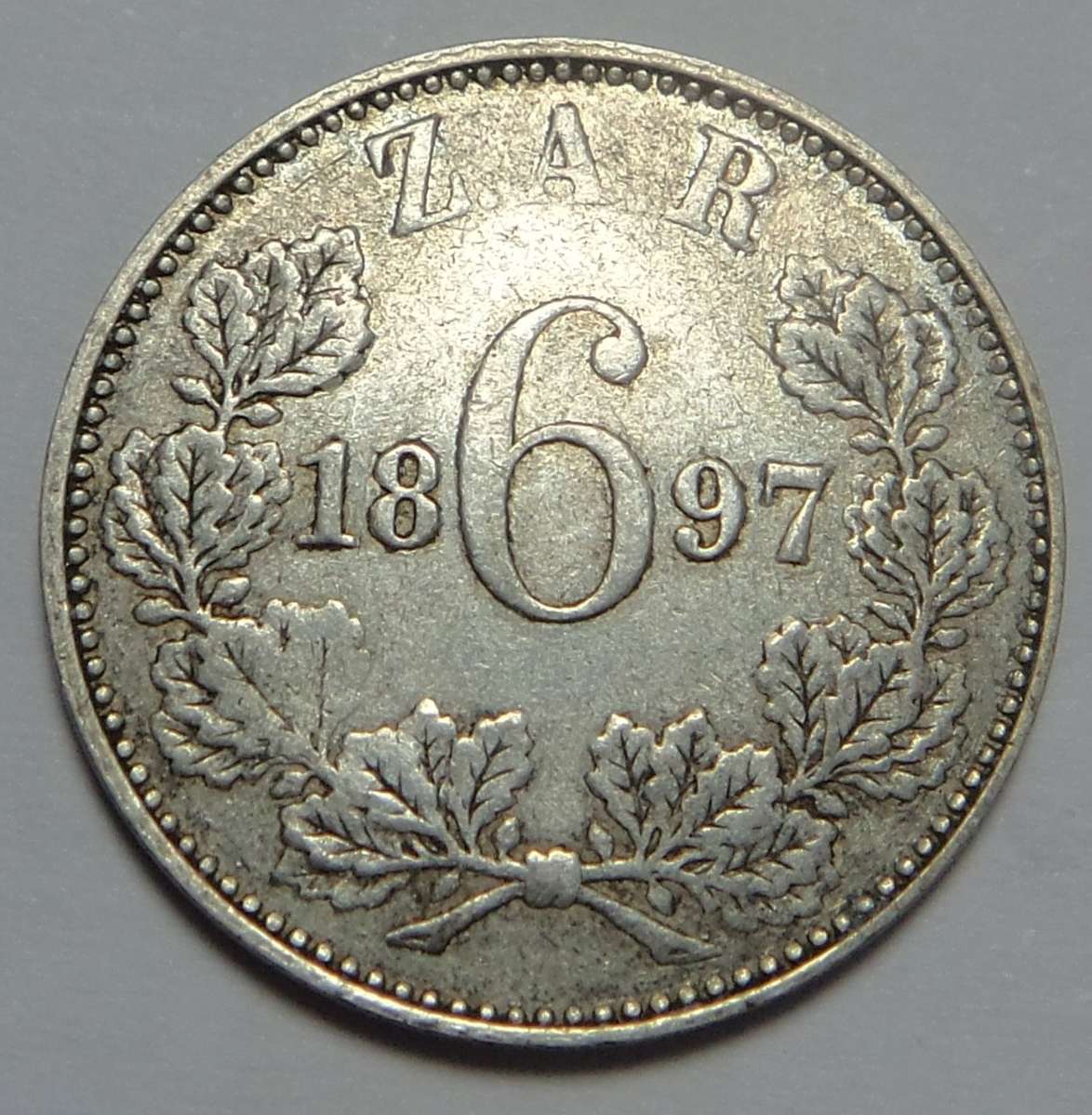 Paul Kruger ZAR Sixpence of 1897